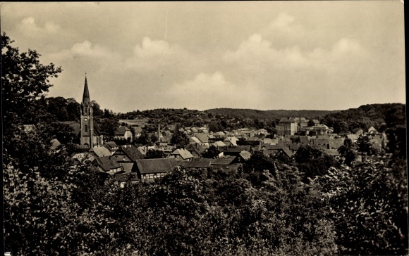 Postcard Burg Stargard in Mecklenburg, view of the city from the vineyard
