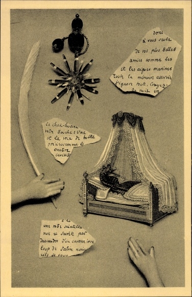 Künstler Ak Hugnet, Georges, Au pied de la lettre, word for word