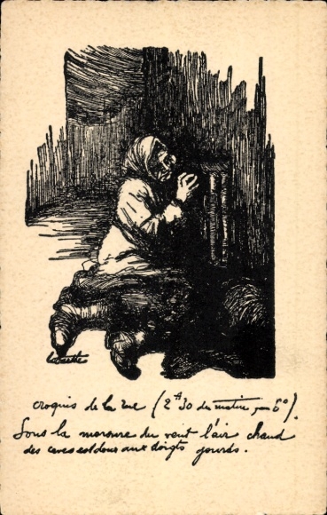 Artist Postcard France, Poor Woman, Headscarf