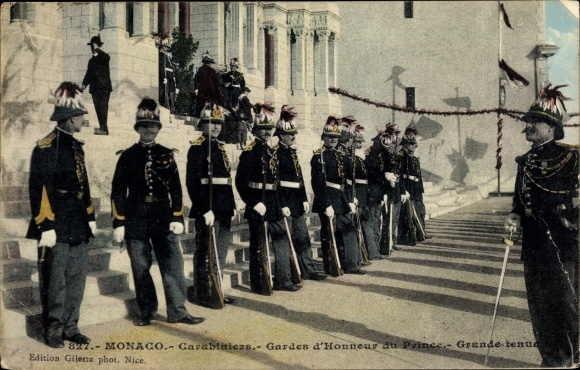 Postcard Monaco, Garde d´honneur de SAS le Prince, honor guard