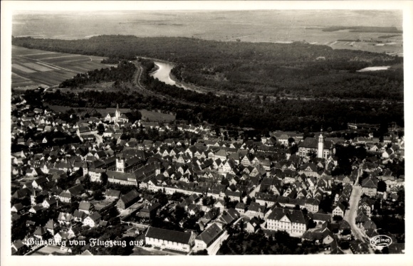 Ak Günzburg an der Donau Schwaben, Fliegeraufnahme