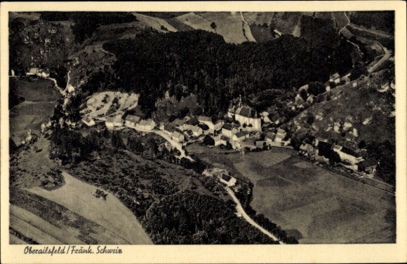 Ak Oberailsfeld Ahorntal in der Fränkischen Schweiz, Luftbild
