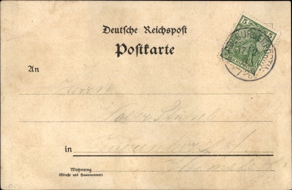 Chromo-Litho Magdeburgerforth Möckern in Jerichower Land, old inn, new inn, Eichberge