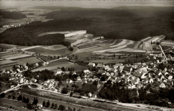 Postcard Kellmünz on the Iller Swabia, aerial photograph
