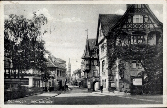 Ansichtkaart Meiningen in Thüringen, Georgstrasse