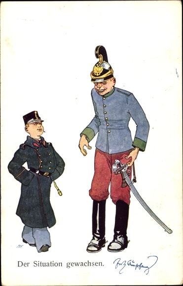 Artist PC Schönpflug, Fritz, the situation up, Kuk soldier, child in uniform, BKWI 722 6