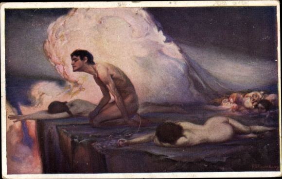 Artist PC Fahrenkrog, Ludwig, longing, allegory