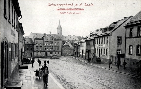 Ak Schwarzenbach an der Saale Oberfranken, Adolf Hitler Straße