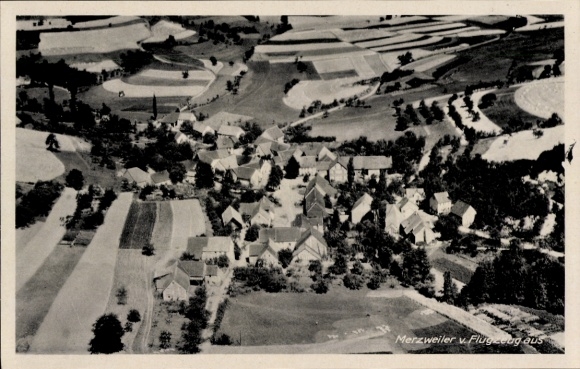Ak Merzweiler in der Pfalz, Fliegeraufnahme