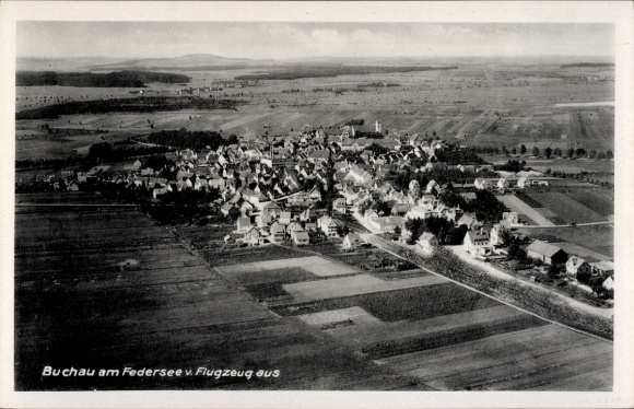 Ak Bad Buchau am Federsee Oberschwaben, Fliegeraufnahme