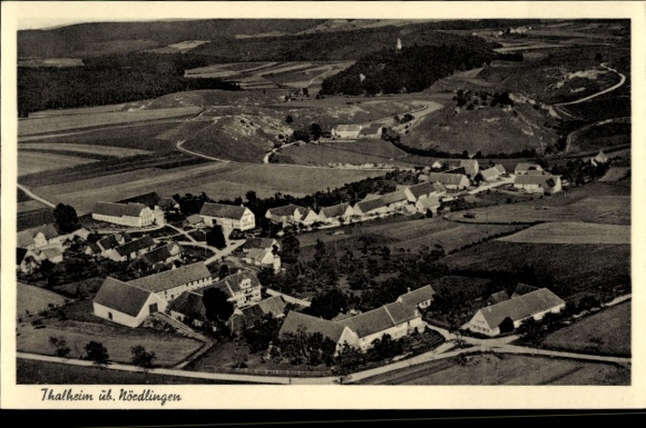 Postcard Thalheim Bissingen Swabia, aerial photograph