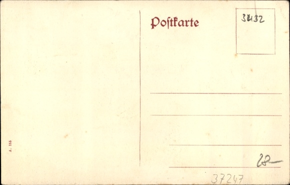 Postcard Großalmerode in the Werra Meißner district, Am Kirchrain, street section