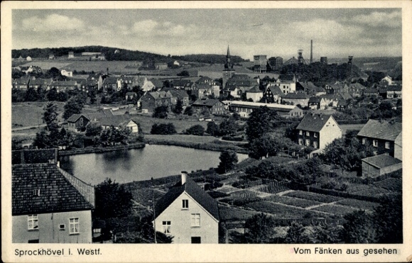Postcard Sprockhövel in the Ruhr area, view from the Fänken, overall view