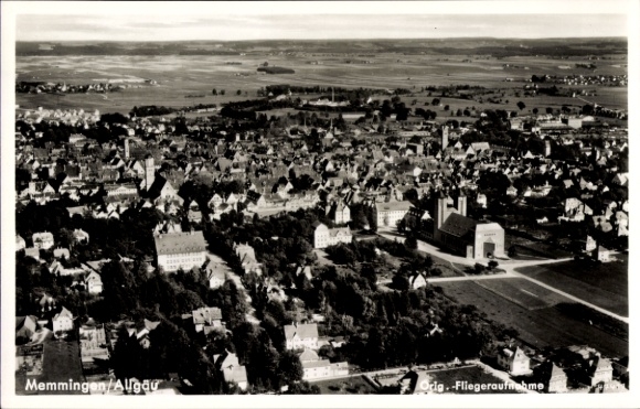 Postcard Memmingen in Schwaben Allgäu, general view, aerial photograph