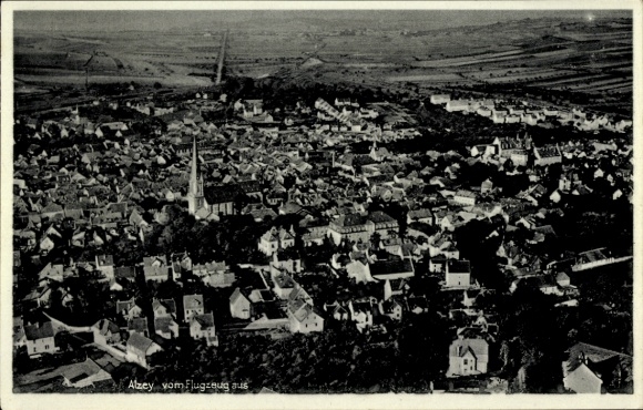 Postcard Alzey in Rheinhessen, aerial photograph