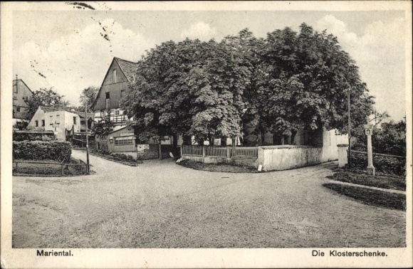 Ak Marienthal Ostritz in der Oberlausitz, Partie an der Klosterschenke