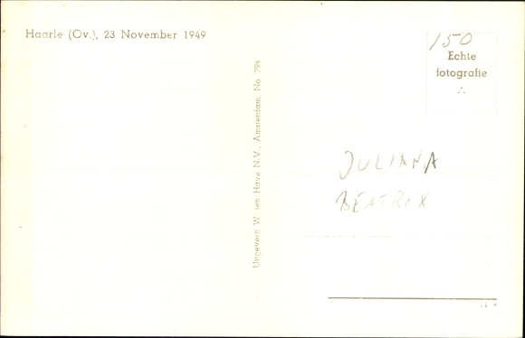 PC Juliana of the Netherlands, Princess Beatrix of the Netherlands, Haarle 1949