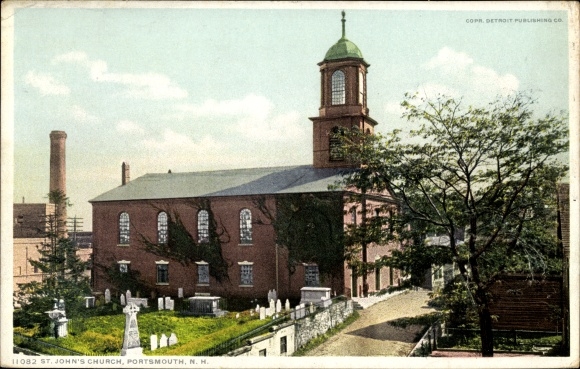 Briefkaart Portsmouth Van Newhampshire de VS, St. John Kerk