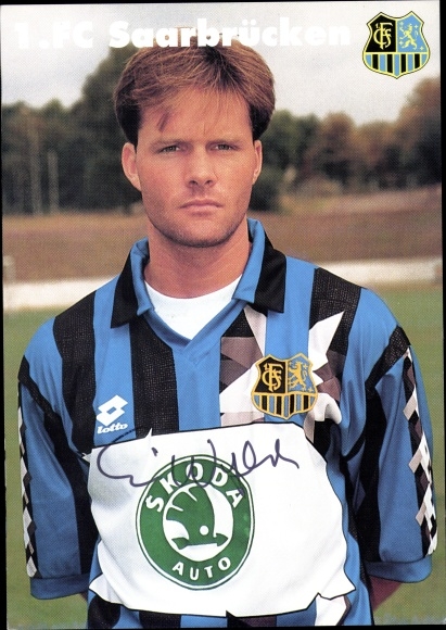 Collective picture soccer player Eric Wynalda, 1. FC Saarbrücken, autograph