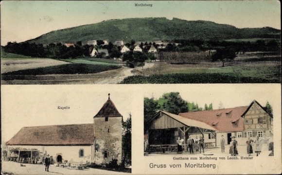 Ansichtkaart Moritzberg Röthenbach an der Pegnitz in Midden-Franken, Gasthaus zum Moritzberg, kapel