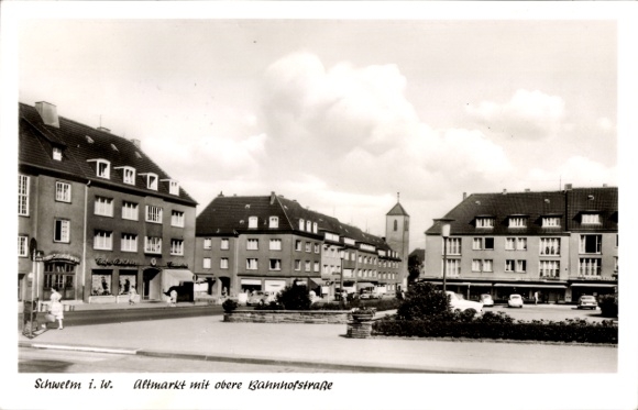 Ak Schwelm in Westfalen, Altmarkt, bovenste Bahnhofstrasse