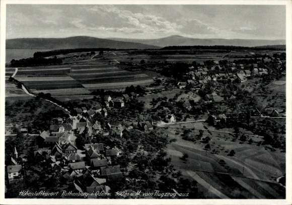 Postcard Rothenberg Oberzent in the Odenwald, aerial photograph, guesthouse