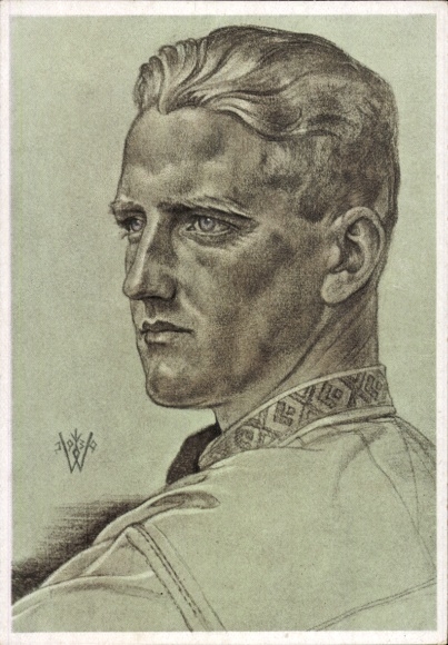 Artist Postcard Willrich, Wolfgang, Leader of the German Youth in Romania, VDA P 14 No. 33