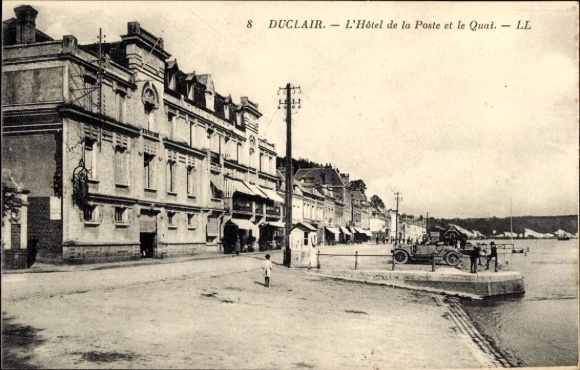 Ansichtkaart Duclair Seine-Maritime, Hotel de la Poste, Quai