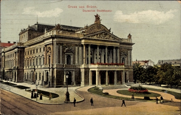 Ak Brno Brünn Südmähren, Deutsches Stadttheater