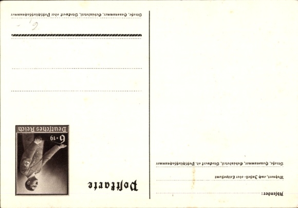 Postal stationery artist Postcard Klein, G., Only one can win and that is us, quote from Adolf Hitler