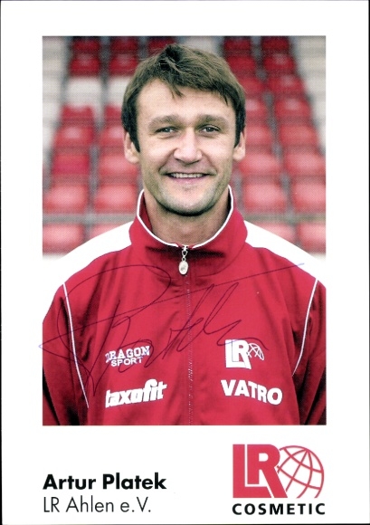 Autogrammkarte Fußballer und Trainer Artur Platek, Rot Weiss Ahlen, Autogramm