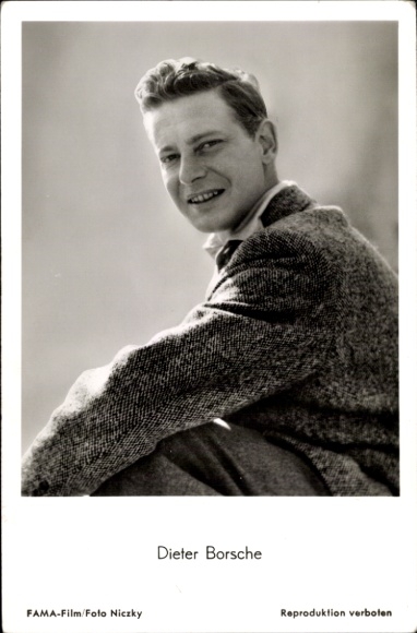 Postcard actor Dieter Borsche, portrait, Dr. Holl, autograph