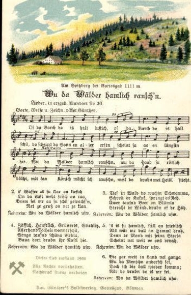 30 individual song cards, Anton Günther