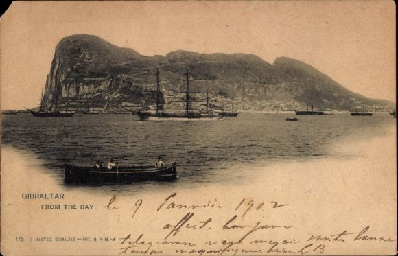 Gibraltar, uitzicht op zee, schepen, boot, rots