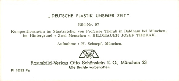 Stereo image photo "German Sculpture of Our Time", No. 97 State Studio Baldham, Composition Room
