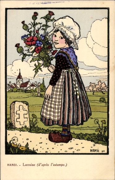 Artist Postcard Hansi Jean Jacques Waltz, Lorraine, Lorrainerin