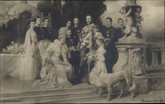 Artist PC Keller, Ferdinand, German Imperial House under Kaiser Wilhelm II., greyhound, RPH