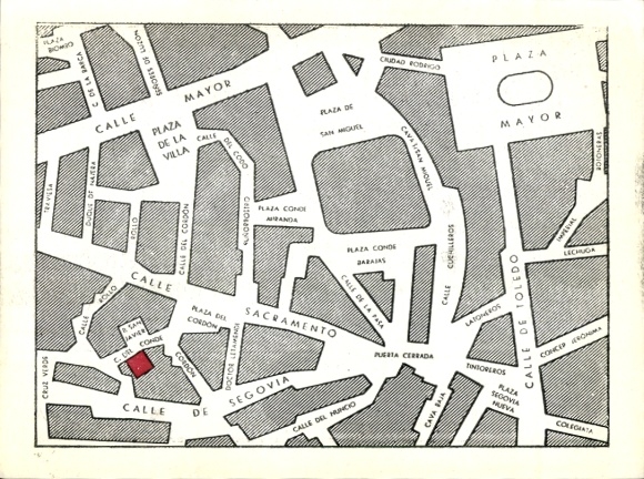 Ansichtkaart San Javier Murcia Stad Spanje, blik in het café, plattegrond op de achterkant