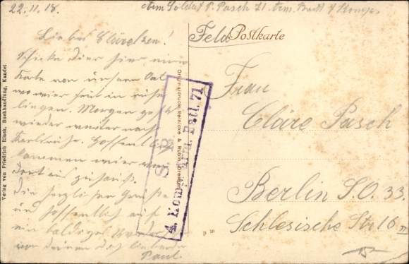 Postcard Kandel in the Palatinate Bienwald, Bismarck Street
