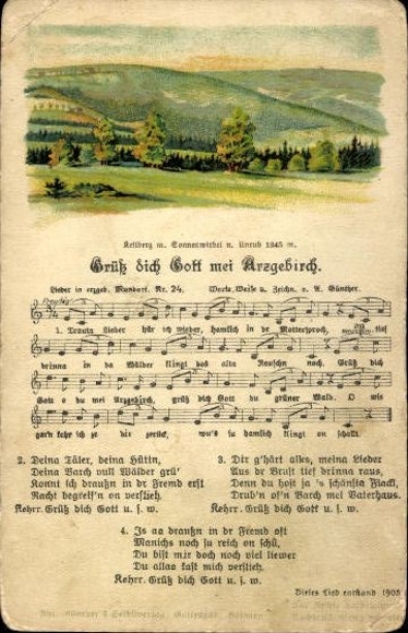 30 song cards, Anton Günther