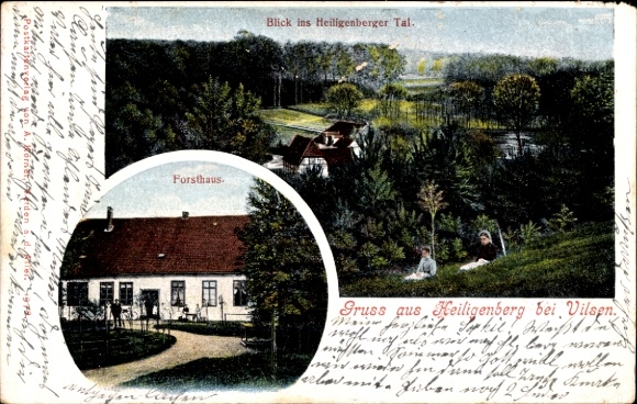 Postcard Heiligenberg Bruchhausen Vilsen, forester's house, Heiligenberger Tal