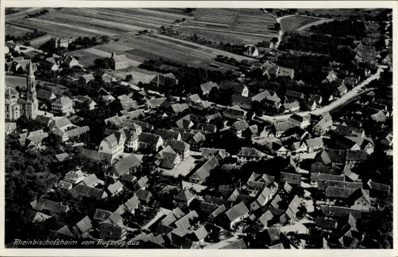 Ak Rheinbischofsheim Rheinau in Baden, Fliegeraufnahme