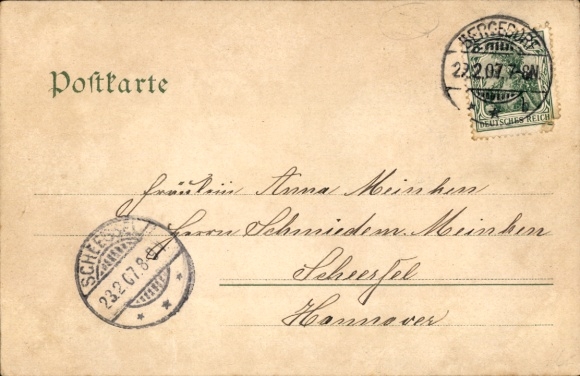 Postcard Hamburg Bergedorf, Wentorferstraße with Villa Hohentann