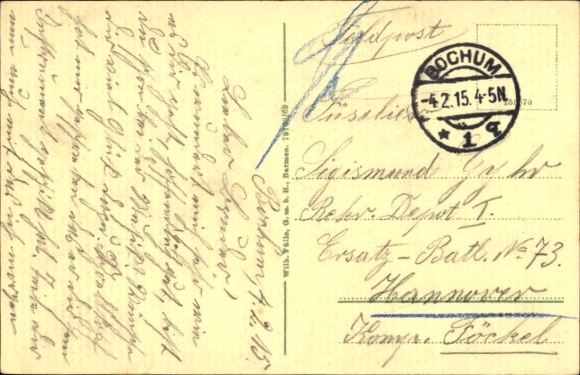 Postcard Bochum in the Ruhr area, Augusta Hospital