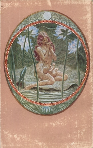 Jugendstil Künstler Ak Fidus, Weihnacht II, vielfarbiger Zinkdruck
