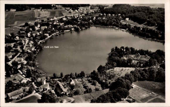 Postcard Weßling in Upper Bavaria, aerial photograph