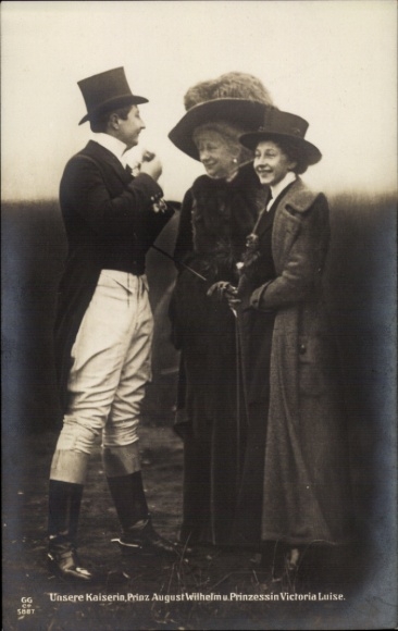 Ak keizerin Auguste Viktoria, prinses Victoria Luise van Pruisen, prins August Wilhelm, Liersch