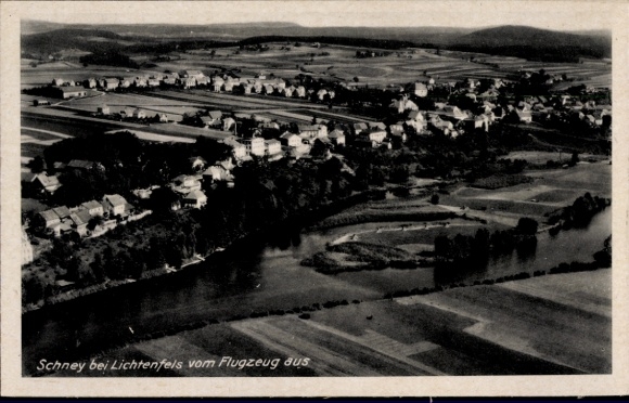 Ak Schney Lichtenfels im Obermainland Oberfranken, Fliegeraufnahme