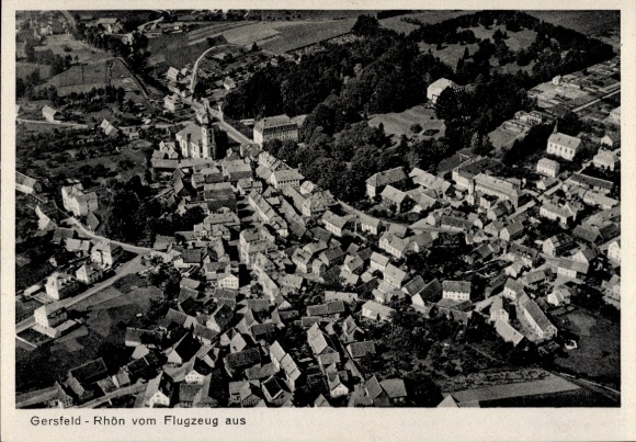 Ak Gersfeld in der Rhön Hessen, Fliegeraufnahme
