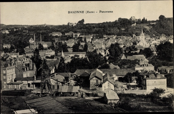 Postcard Brionne Eure, Panorama